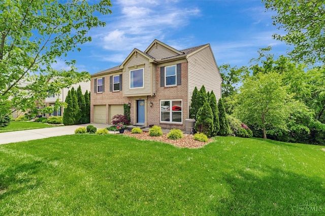 4600 Blainfield Ct, Union Twp, OH 45103 - view of front of house featuring driveway, an attached garage, brick siding, and a front lawn