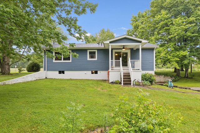 9488 Daugherty Marks Rd, Clark Twp, OH 45130 - view of front of home with a front lawn and a ceiling fan