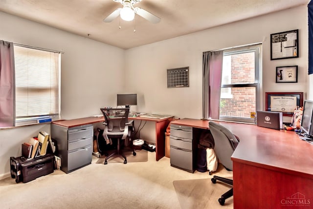 5411 Lester Rd, Cincinnati, OH 45213 - carpeted office featuring a ceiling fan and healthy amount of natural light