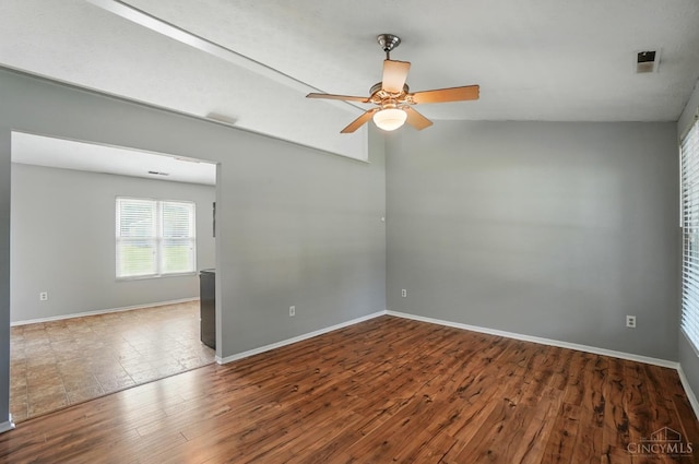3914 Brookville Dr, Batavia Twp, OH 45102 - unfurnished room featuring ceiling fan, wood finished floors, and baseboards
