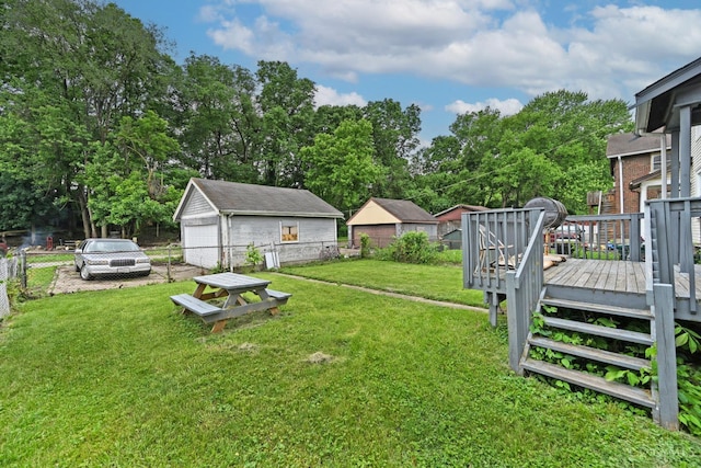 1917 Webman Ct, Cincinnati, OH 45223 - view of yard featuring a deck and view of wooded area