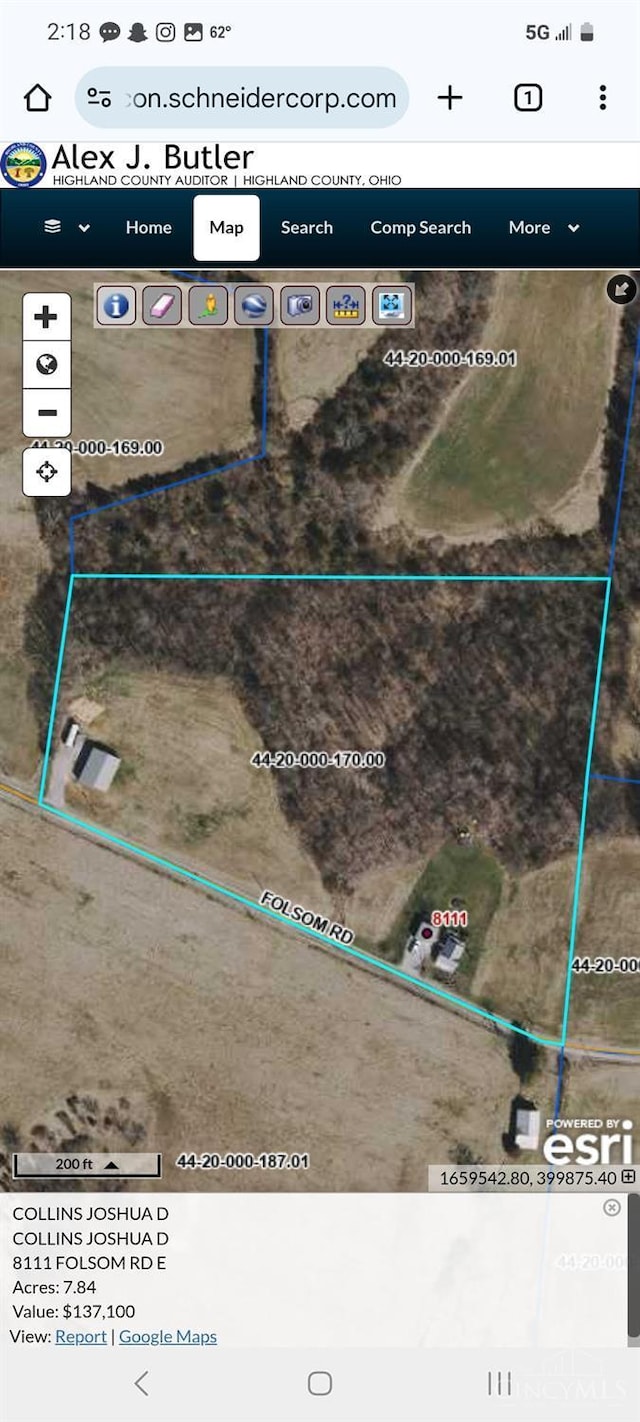 8111 E Folsom Rd, Washington Twp, OH 45133 - aerial view of property's location