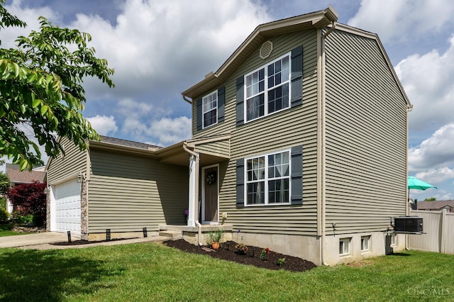 1240 Carriage Hill Ln, Hamilton, OH 45013 - traditional-style house with a garage, central air condition unit, and driveway