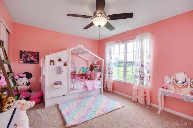 1240 Carriage Hill Ln, Hamilton, OH 45013 - carpeted bedroom featuring a ceiling fan and baseboards