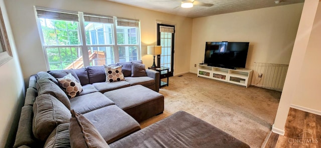 7638 Lake Pointe, Hamilton Twp, OH 45039 - living room featuring a ceiling fan, healthy amount of natural light, and baseboards