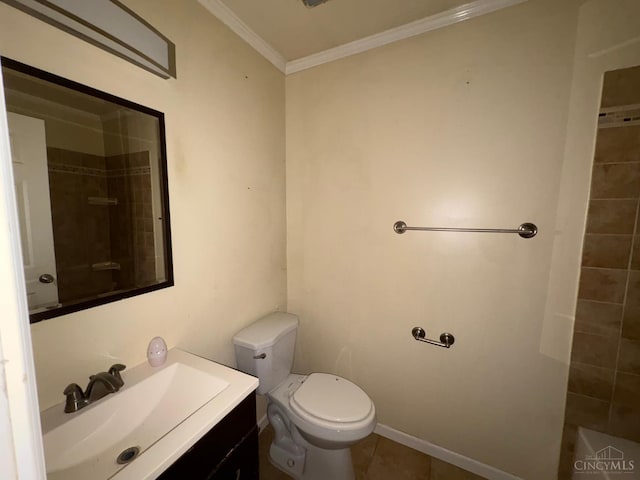 2307 Wilshire Cir, Stonelick Twp, OH 45122 - full bathroom featuring crown molding, vanity, tile patterned flooring, and a shower