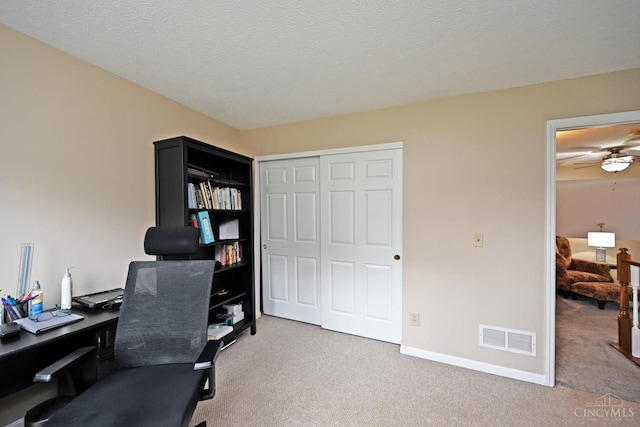 557 Hamblin Dr, Union Twp, OH 45255 - carpeted home office featuring a ceiling fan and baseboards