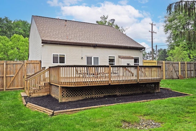557 Hamblin Dr, Union Twp, OH 45255 - back of house featuring roof with shingles and a wooden deck