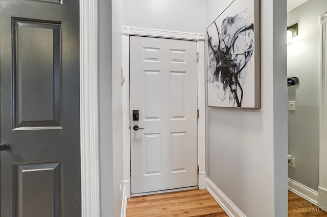 2110 Fulton Ave Unit 3, Cincinnati, OH 45206 - doorway to outside with light wood-style floors and baseboards