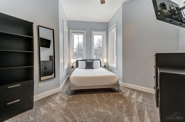 2110 Fulton Ave Unit 3, Cincinnati, OH 45206 - carpeted bedroom with baseboards and a ceiling fan