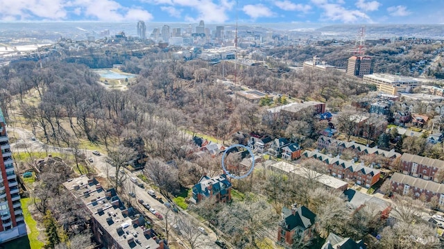 2110 Fulton Ave Unit 3, Cincinnati, OH 45206 - aerial overview of property's location with nearby urban area and a tree filled landscape