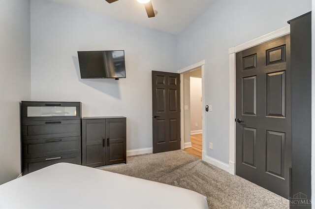 2110 Fulton Ave Unit 3, Cincinnati, OH 45206 - bedroom with carpet floors, baseboards, and ceiling fan