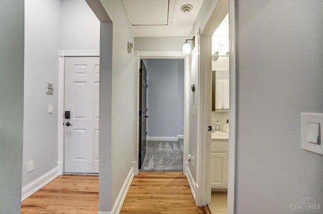 2110 Fulton Ave Unit 3, Cincinnati, OH 45206 - corridor with light wood-type flooring and baseboards