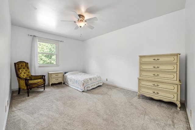 8912 Chapelsquare Ln, Symmes Twp, OH 45249 - bedroom with light colored carpet, baseboards, and ceiling fan