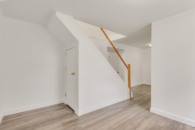 5386 Day Rd, Colerain Twp, OH 45251 - unfurnished room featuring light wood-style floors, stairway, and baseboards