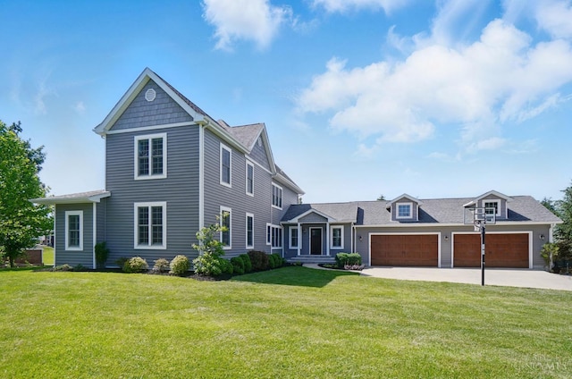 5757 W Fork Rd, Green Twp, OH 45247 - view of front of property with a garage, a front yard, and concrete driveway