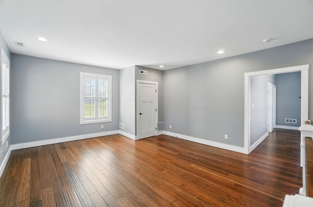 5757 W Fork Rd, Green Twp, OH 45247 - spare room featuring baseboards, dark wood finished floors, a smoke detector, and recessed lighting