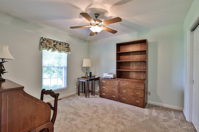 8750 E Kemper Rd, Symmes Twp, OH 45249 - office featuring ceiling fan, carpet floors, and baseboards