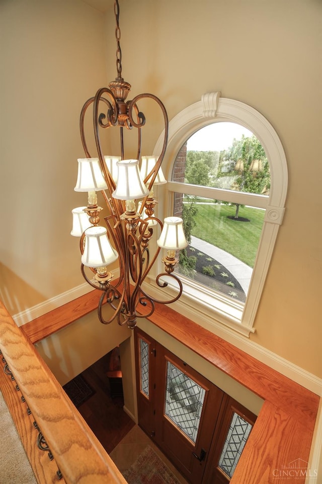 4625 Guildford Dr, West Chester, OH 45069 - detailed view of a chandelier and baseboards