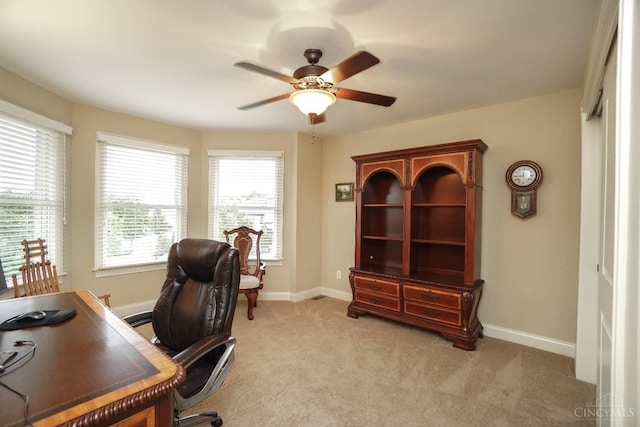 4625 Guildford Dr, West Chester, OH 45069 - office space with a ceiling fan, light carpet, and baseboards