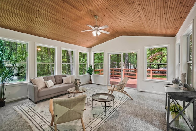 2193 Phillips Rd, Union Twp, OH 45036 - sunroom / solarium with vaulted ceiling, carpet, and wood ceiling