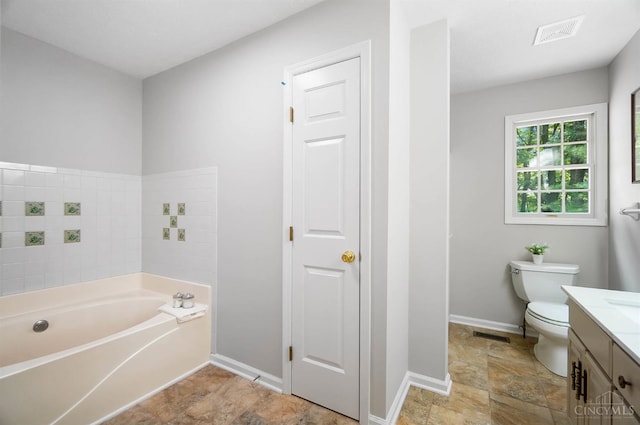2193 Phillips Rd, Union Twp, OH 45036 - full bathroom featuring a bath, vanity, and stone finish flooring