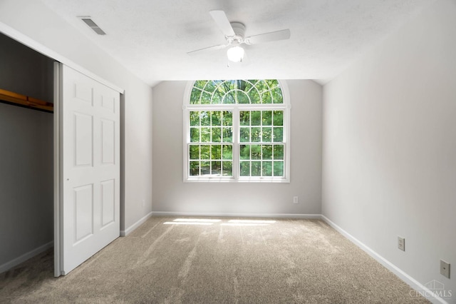 2193 Phillips Rd, Union Twp, OH 45036 - unfurnished bedroom with carpet flooring, a closet, lofted ceiling, and a ceiling fan