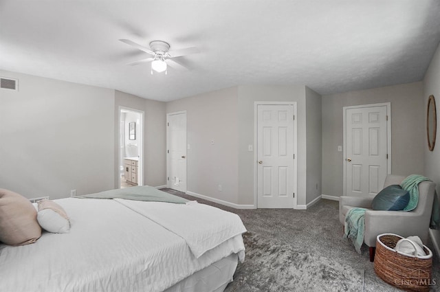 2193 Phillips Rd, Union Twp, OH 45036 - carpeted bedroom featuring ensuite bath and ceiling fan