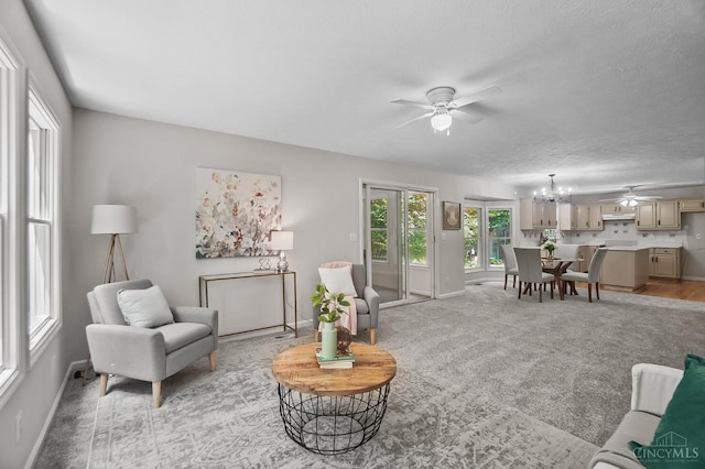 2193 Phillips Rd, Union Twp, OH 45036 - living area featuring ceiling fan and a chandelier
