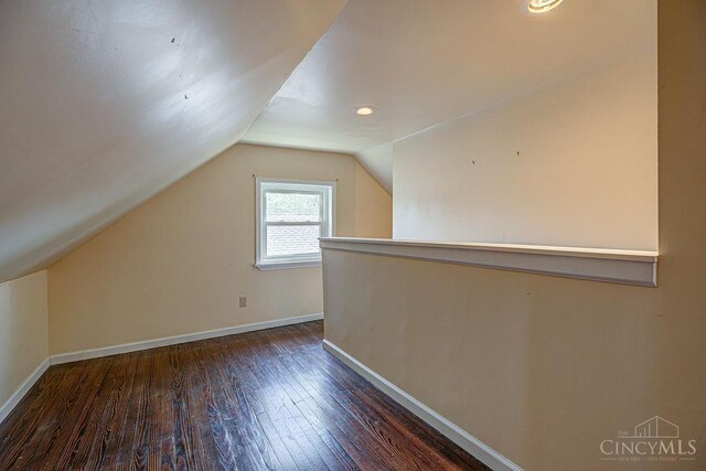 3947 Ruth Ln, Cheviot, OH 45211 - bonus room with wood-type flooring, lofted ceiling, and recessed lighting