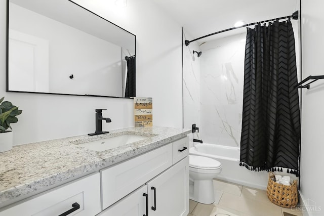 2356 Concord St, Cincinnati, OH 45206 - full bath with vanity, shower / bath combo, and tile patterned flooring