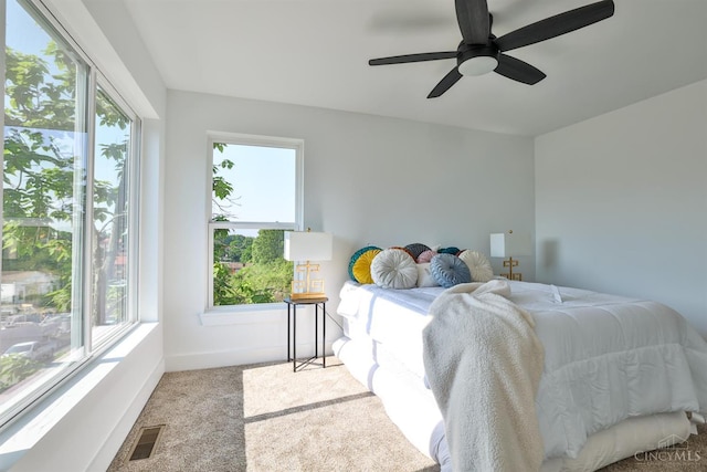2351 Concord St, Cincinnati, OH 45206 - carpeted bedroom with multiple windows and a ceiling fan