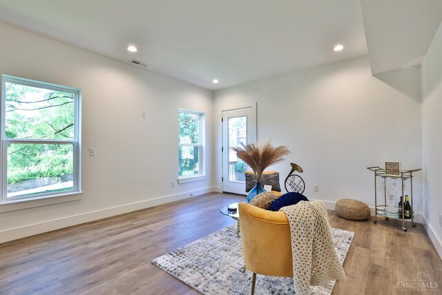 2351 Concord St, Cincinnati, OH 45206 - sitting room featuring plenty of natural light, light wood-style flooring, and recessed lighting