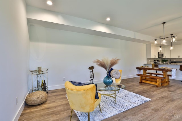 2351 Concord St, Cincinnati, OH 45206 - living area featuring wood finished floors and recessed lighting
