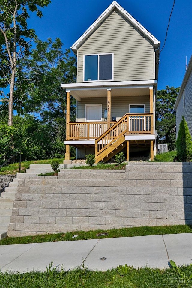 2351 Concord St, Cincinnati, OH 45206 - view of front of home with stairs and covered porch
