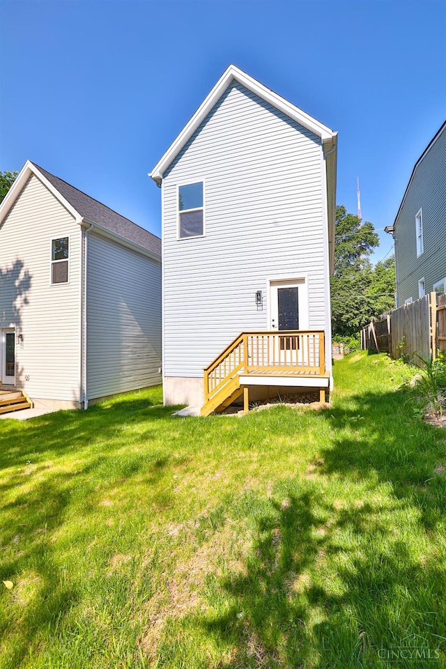 2358 Concord St, Cincinnati, OH 45206 - rear view of property featuring a wooden deck