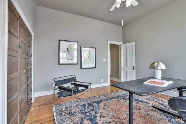 2334 Upland Pl, Cincinnati, OH 45206 - office featuring light wood finished floors and ceiling fan