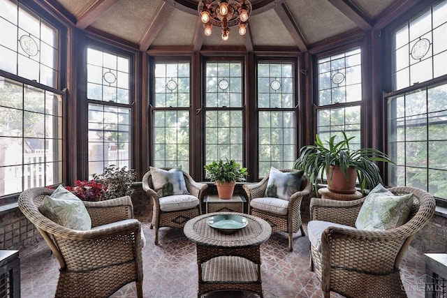 2334 Upland Pl, Cincinnati, OH 45206 - sunroom with french doors and beam ceiling