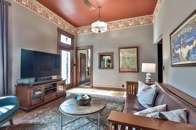 2334 Upland Pl, Cincinnati, OH 45206 - living room with a towering ceiling and wood finished floors