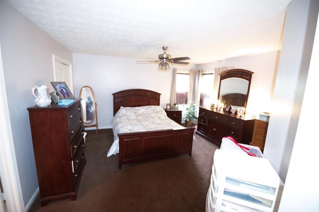4840 Shannon Way, Middletown, OH 45042 - bedroom featuring dark carpet and ceiling fan