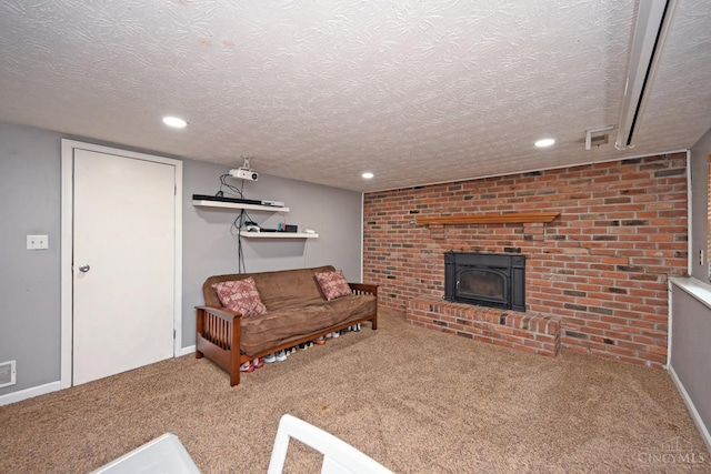 2868 Grosvenor Dr, Colerain Twp, OH 45251 - living area featuring carpet flooring, a textured ceiling, recessed lighting, and baseboards