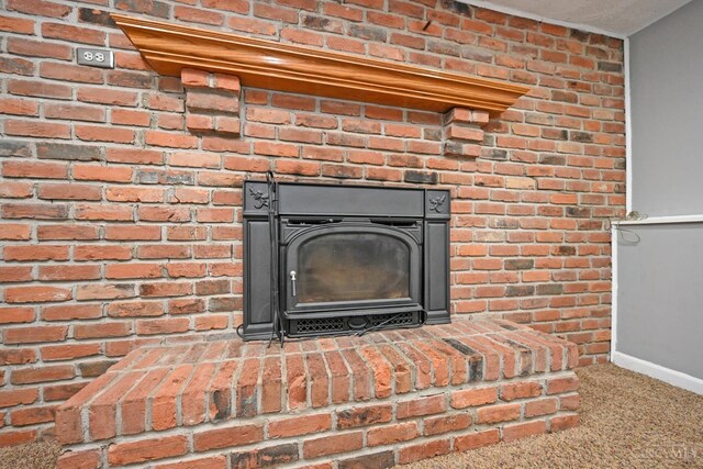 2868 Grosvenor Dr, Colerain Twp, OH 45251 - detailed view of carpet floors, a fireplace, and baseboards