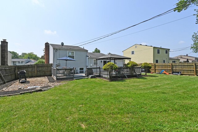 2868 Grosvenor Dr, Colerain Twp, OH 45251 - view of yard featuring a gazebo and a wooden deck