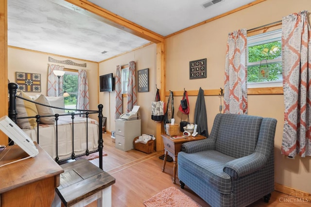 12977 E US Rt 50, Paint Twp, OH 45612 - living area featuring wood finished floors and crown molding