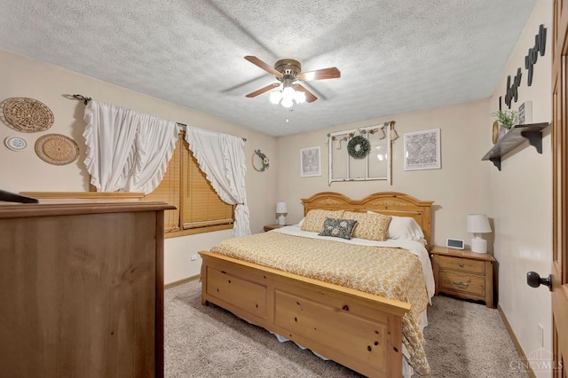 55 Kastrup Dr, Lakengren, OH 45320 - bedroom featuring light colored carpet, baseboards, a textured ceiling, and a ceiling fan