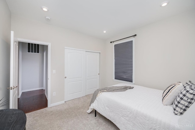 3779 Sturbridge Way, Pierce Twp, OH 45245 - carpeted bedroom featuring a closet, baseboards, and recessed lighting