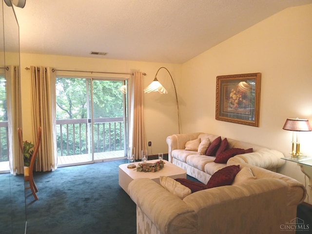 5292 Eaglesnest Dr Unit 41, Green Twp, OH 45248 - living area featuring vaulted ceiling and carpet floors