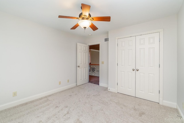 3190 Fox Run Dr, Ross Twp, OH 45013 - unfurnished bedroom with carpet floors, a closet, and ceiling fan