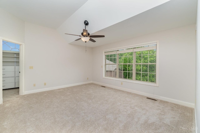 3190 Fox Run Dr, Ross Twp, OH 45013 - carpeted spare room with ceiling fan and vaulted ceiling