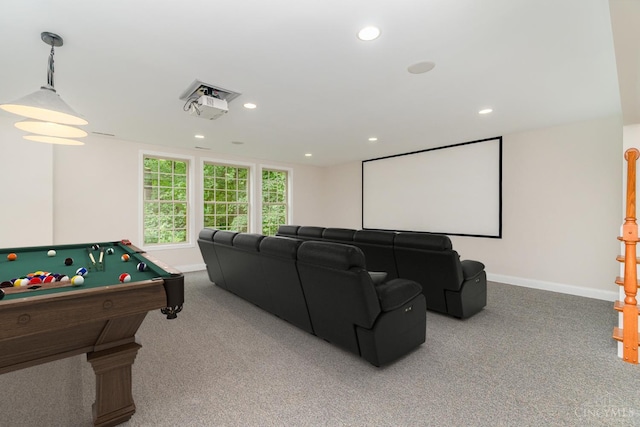 3190 Fox Run Dr, Ross Twp, OH 45013 - home theater featuring carpet and recessed lighting